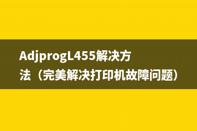 AdjprogL455解决方法（完美解决打印机故障问题）