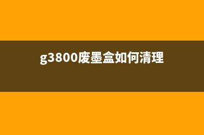 G3800打印机废墨清零方法详解（让你的打印机重获新生）(g3800废墨盒如何清理)