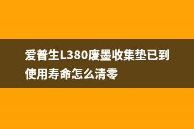 爱普生L380废墨垫清零？运营新人必须掌握的10个高效方法(爱普生L380废墨收集垫已到使用寿命怎么清零)