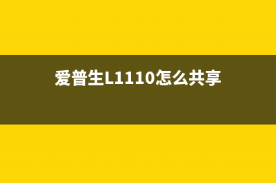 爱普生l1110怎么打开墨盒（详细步骤图解）(爱普生L1110怎么共享)