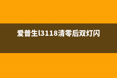 爱普生l3118清零软件打不开怎么办？（一招教你解决所有问题）(爱普生l3118清零后双灯闪烁)