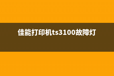 佳能打印机ts3100墨盒清零（详细操作步骤）(佳能打印机ts3100故障灯大全图解)