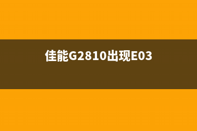 佳能G2810出现E08错误怎么办？(佳能G2810出现E03)