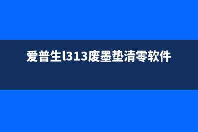 epson313废墨清零软件怎么使用？(爱普生l310废墨已满)