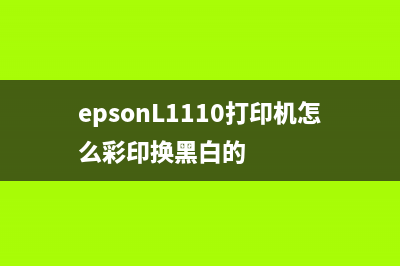 EpsonL1110打印机清零教程，让你的打印机焕然一新(epsonL1110打印机怎么彩印换黑白的)