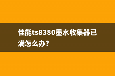 佳能ts8380墨水收集器清零软件使用教程（让你的打印机重获新生）(佳能ts8380墨水收集器已满怎么办?)