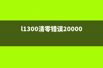 l1300清零21000069的解决方法是什么？(l1300清零错误20000107)