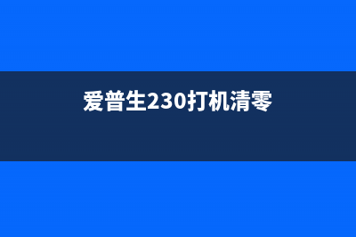 EPSON230专用清零软件（解决EPSON230打印机故障的必备工具）(爱普生230打机清零)