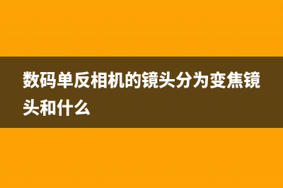 数码单反相机的基本工作原理 (数码单反相机的镜头分为变焦镜头和什么)