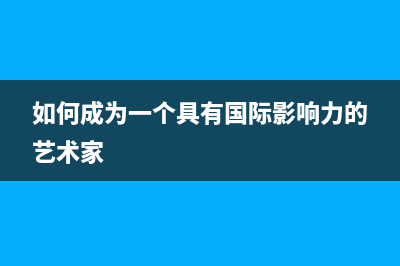 如何成为一个具有领导力的SSD主控？ (如何成为一个具有国际影响力的艺术家)