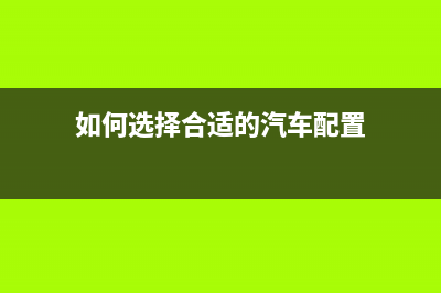 如何选择最佳汽车使用闪存 (如何选择合适的汽车配置)