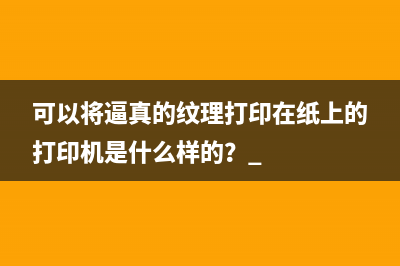 可以将逼真的纹理打印在纸上的打印机是什么样的？ 