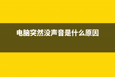 电脑突然没声音了，该如何维修？ (电脑突然没声音是什么原因)