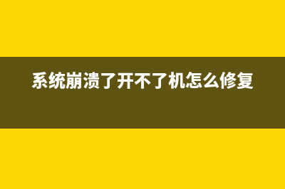 系统崩溃了开不了机怎么重装系统？ (系统崩溃了开不了机怎么修复)