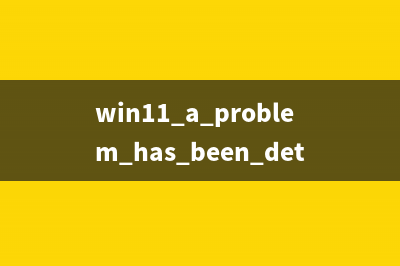 win11 a problem has been detected and windows怎么修理 