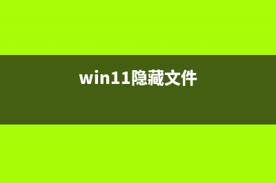 Win11系统隐藏菜单文件的操作方法 (win11隐藏文件)