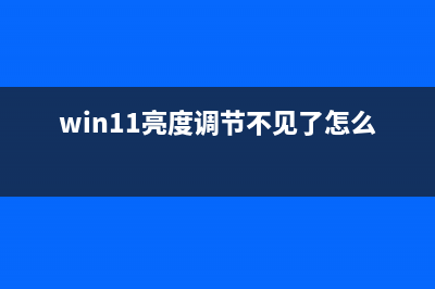 Win11亮度调节不见了如何维修？Win11没有亮度调节的怎么修理 (win11亮度调节不见了怎么办)