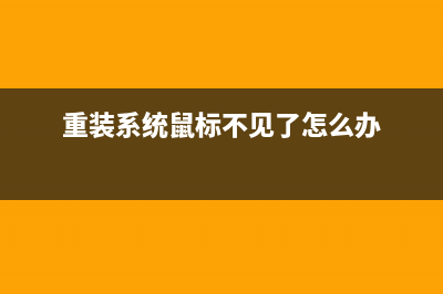 重装系统鼠标不能用如何解決 (重装系统鼠标不见了怎么办)