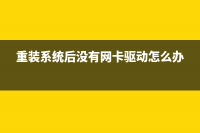 重装系统后没有声音如何维修 (重装系统后没有网卡驱动怎么办)