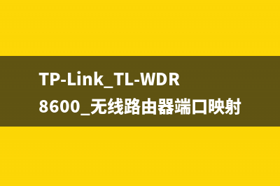 TP-Link TL-WDR8600 无线路由器端口映射设置指南 