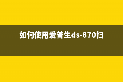 如何使用爱普生l380自动清洗喷头功能保持打印质量(如何使用爱普生ds-870扫描仪)