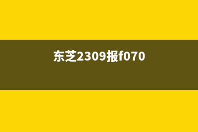 东芝307代码F101故障排除方法(东芝2309报f070)