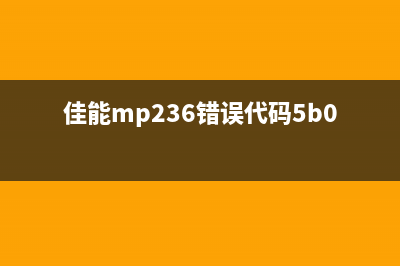 佳能MP236错误代码5b00的解决方法(佳能mp236错误代码5b00)
