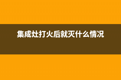 集成灶打火故障怎么处理(集成灶打火故障怎么处理视频)(集成灶打火后就灭什么情况)