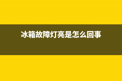 货车冰箱故障灯亮图解视频(冰箱故障灯亮是怎么回事)