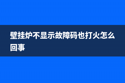 壁挂炉不显示故障码也不打火(壁挂炉不显示什么坏了)(壁挂炉不显示故障码也打火怎么回事)