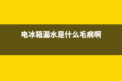 电冰箱漏水故障(冰箱漏水,不工作了怎么办)(电冰箱漏水是什么毛病啊)