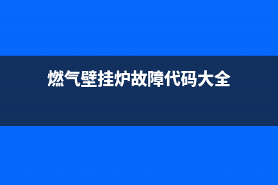 燃气壁挂炉故障标识101(壁挂炉故障码10)(燃气壁挂炉故障代码大全)