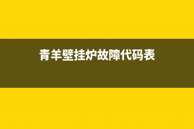 青羊壁挂炉故障代码(青羊壁挂炉清洗有哪些)(青羊壁挂炉故障代码表)