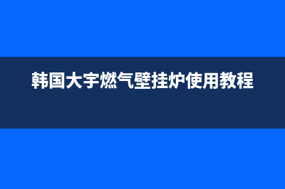 大宇牌壁挂炉怎么维修(韩国大宇燃气壁挂炉使用教程)