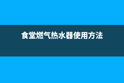 食堂燃气热水器维修(食堂燃气热水器使用方法)