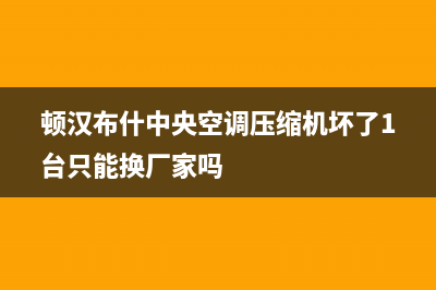 顿汉布什中央空调维修(顿汉布什中央空调压缩机坏了1台只能换厂家吗)