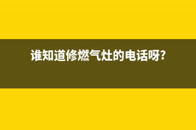 龙川维修燃气灶电话(谁知道修燃气灶的电话呀?)