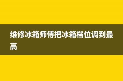 维修冰箱 师傅(维修冰箱师傅把冰箱档位调到最高)