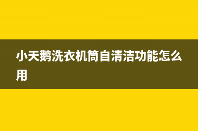 小天鹅洗衣机人工服务热线全国统一客服电话(小天鹅洗衣机筒自清洁功能怎么用)