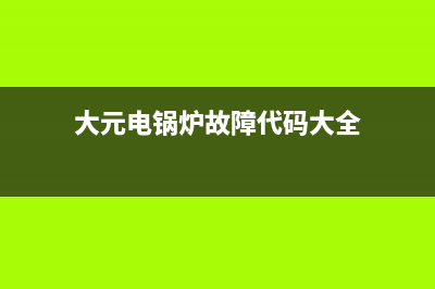 大元电锅炉故障代码E3(大元电锅炉故障代码大全)