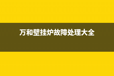 万和壁挂炉故障代码e2(万和壁挂炉故障处理大全)