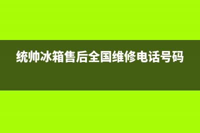 统帅冰箱上门服务标准(400)(统帅冰箱售后全国维修电话号码)