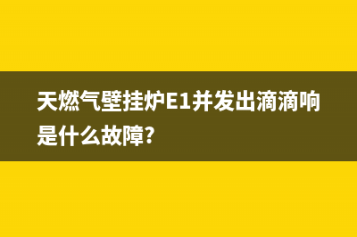 天燃气壁挂炉e6故障怎么解决(天燃气壁挂炉E1并发出滴滴响是什么故障?)