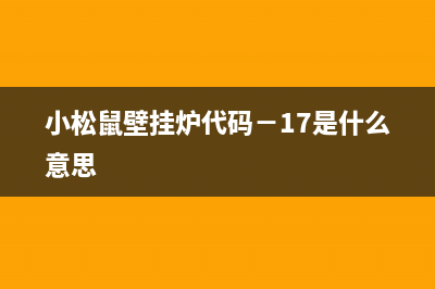 小松鼠壁挂炉代码e9(小松鼠壁挂炉代码−17是什么意思)