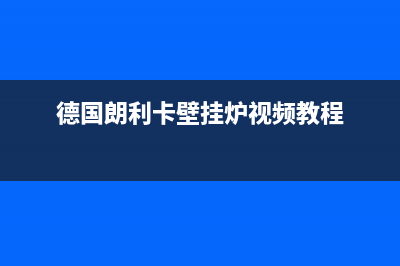 德国朗利卡壁挂炉故障代码e6(德国朗利卡壁挂炉视频教程)