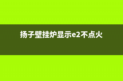 扬子壁挂炉e1火焰故障(扬子壁挂炉显示e2不点火)