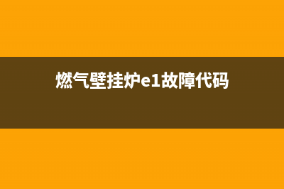 燃气壁挂炉e1故障解决方法(燃气壁挂炉e1故障代码)