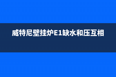 威特尼壁挂炉E1故障(威特尼壁挂炉E1缺水和压互相)