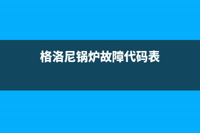 格洛尼锅炉故障代码E8(格洛尼锅炉故障代码表)