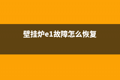 壁挂炉e1故障怎么处理教学视频(壁挂炉e1故障怎么恢复)